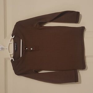 Mini Boyz Brown Ribbed Shirt, 3/4Y